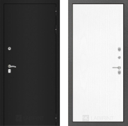 Дверь Лабиринт (LABIRINT) Classic шагрень черная 07 Белое дерево 960х2050 мм