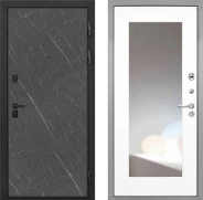Дверь Интекрон (INTECRON) Профит Black Гранит Лава Оникс ФЛЗ-120-М Зеркало Белый матовый 960х2050 мм