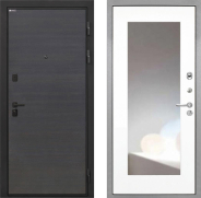 Дверь Интекрон (INTECRON) Профит Black Эковенге ФЛЗ-120-М Зеркало Белый матовый 960х2050 мм