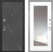 Дверь Интекрон (INTECRON) Гектор Гранит Лава Оникс ФЛЗ-120-М Зеркало Белый матовый 960х2050 мм