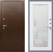 Дверь Рекс (REX) 1А Медный Антик Зеркало Пастораль Белый ясень 860х2050 мм