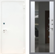 Дверь Рекс (REX) 1А Белая шагрень СБ-16 Зеркало Белый ясень 960х2050 мм